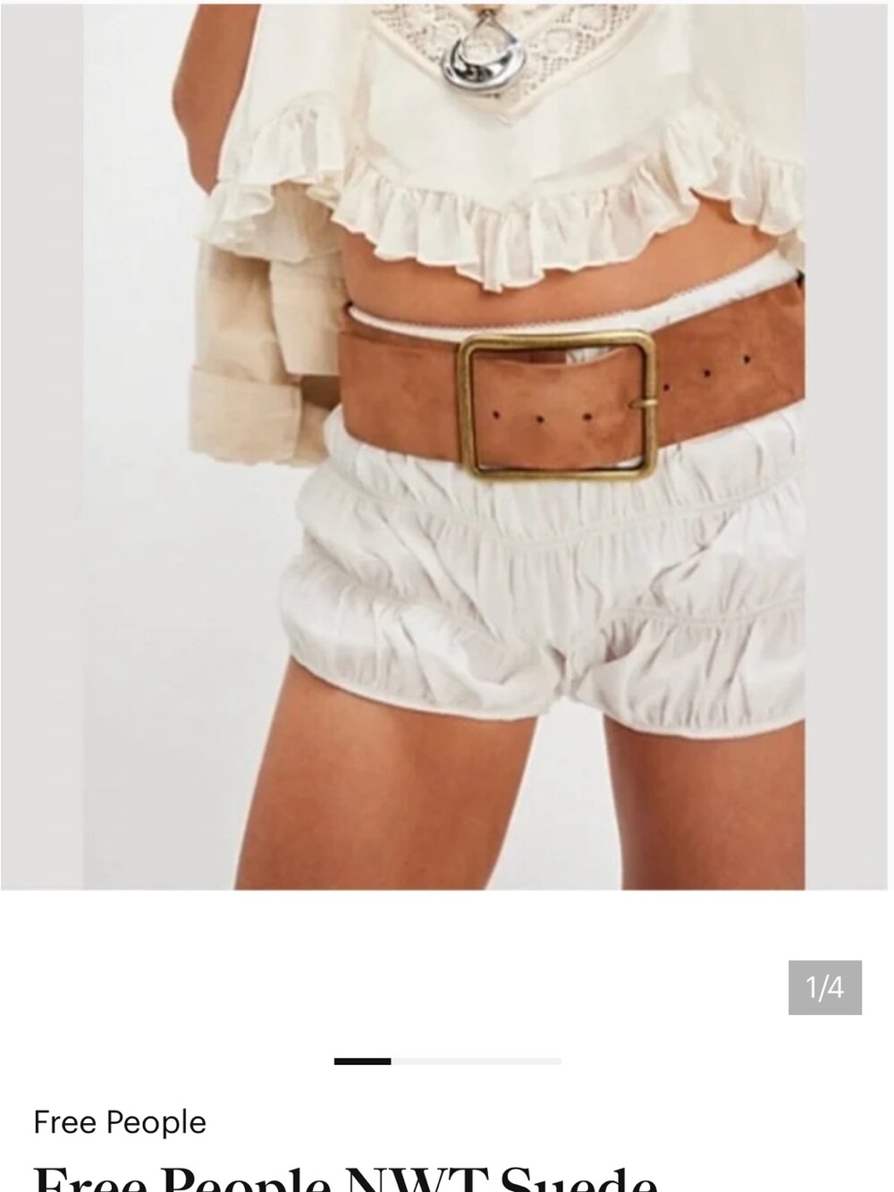 Free People We the Free wide suede orange belt - Picture 5 of 5